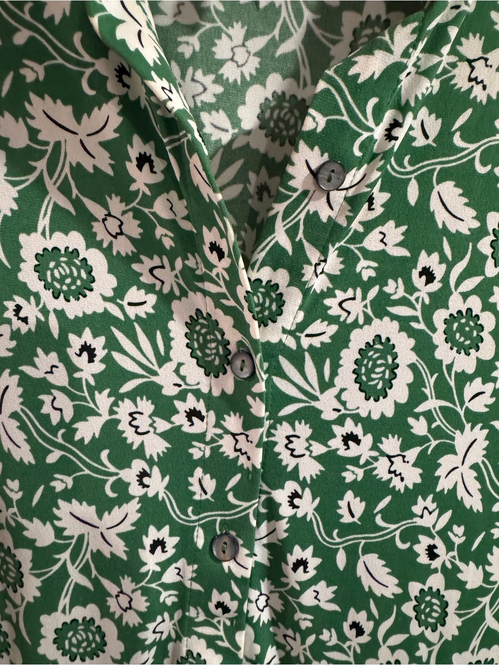 Max Studio Green and White Floral Midi Dress - Picture 4 of 4